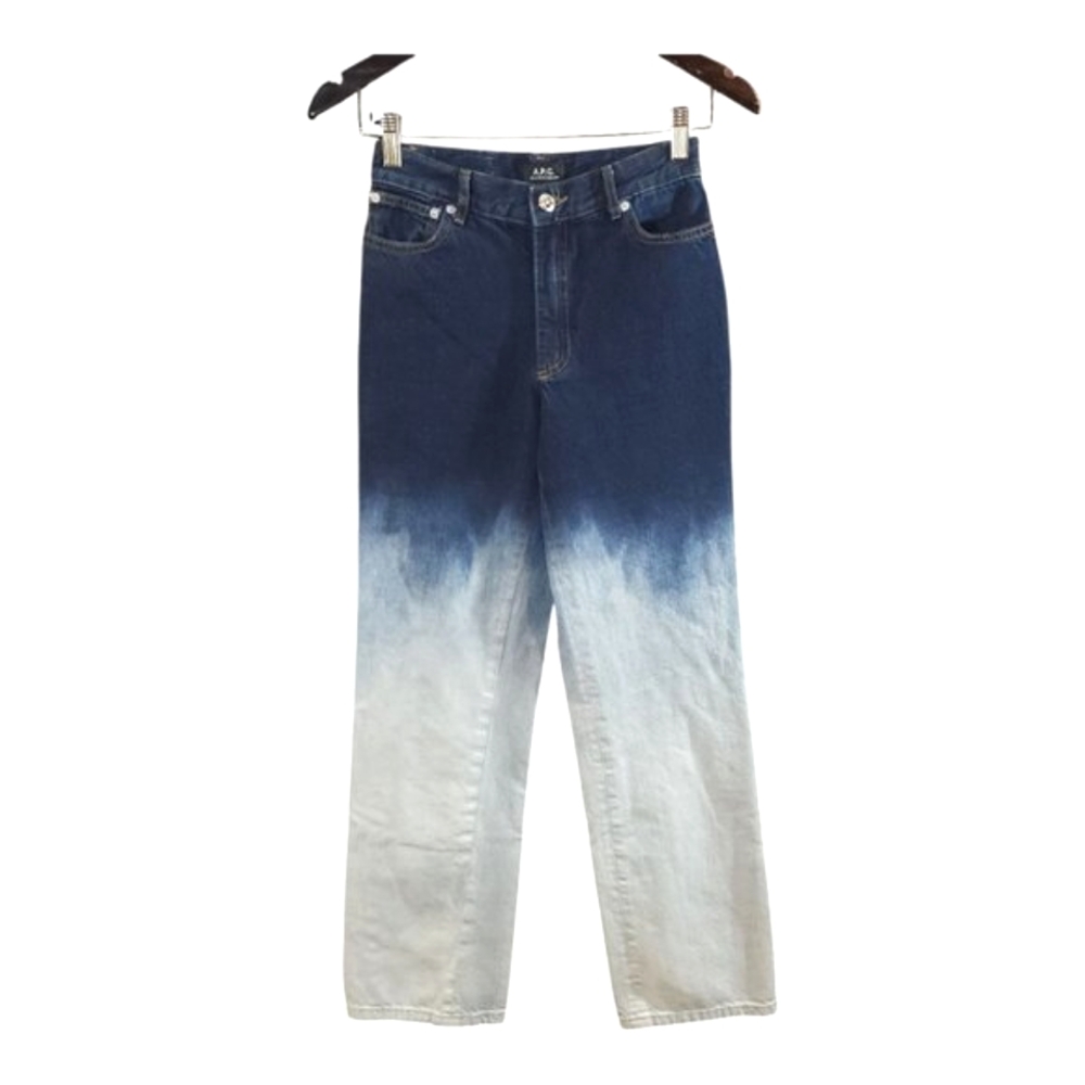A.P.C. New Sailor Dip Dye Hi-rise Straight Leg Rigid Denim Jeans Y2K Women's 25 - Picture 8 of 12